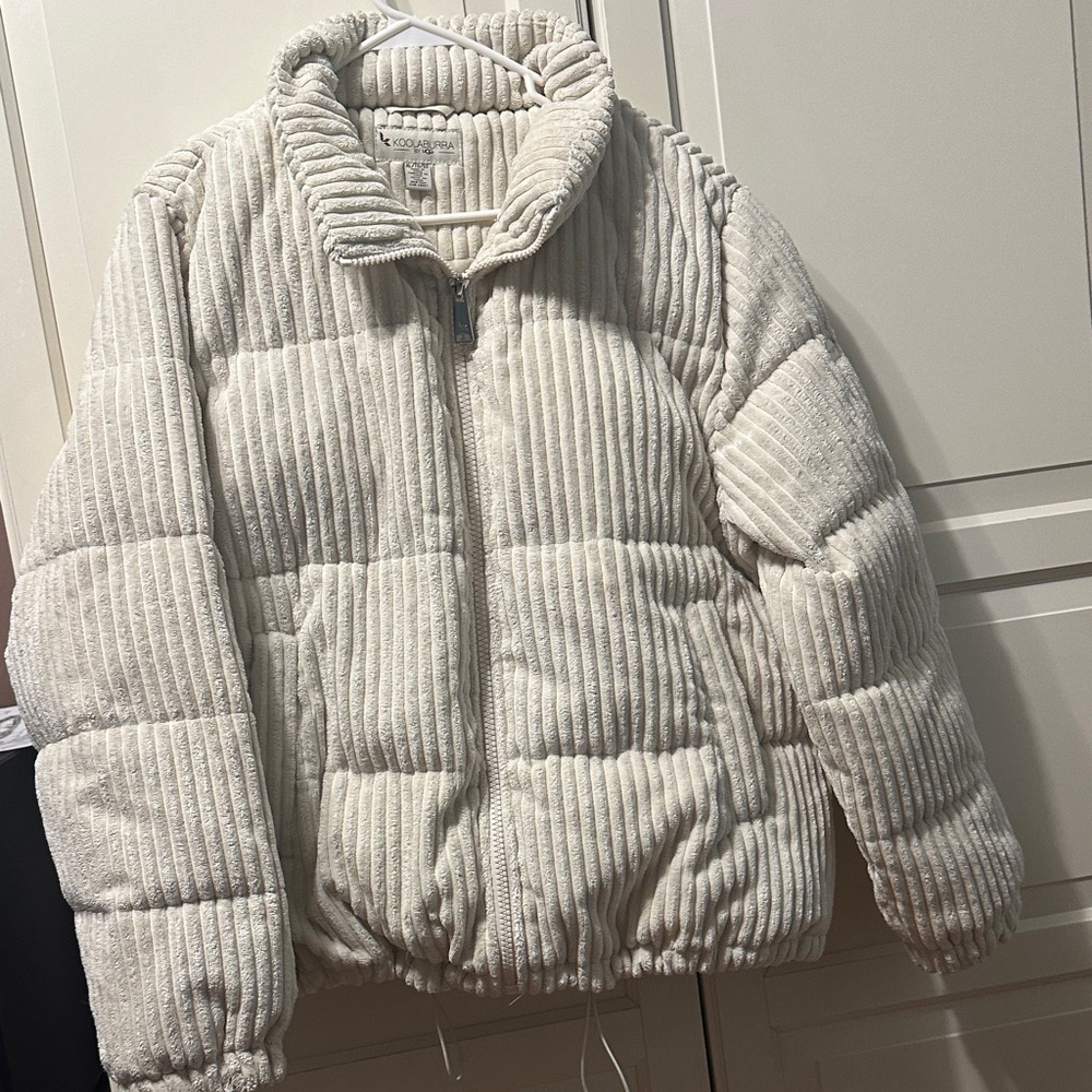 Koolaburra Off-White Ribbed Puffer Jacket
